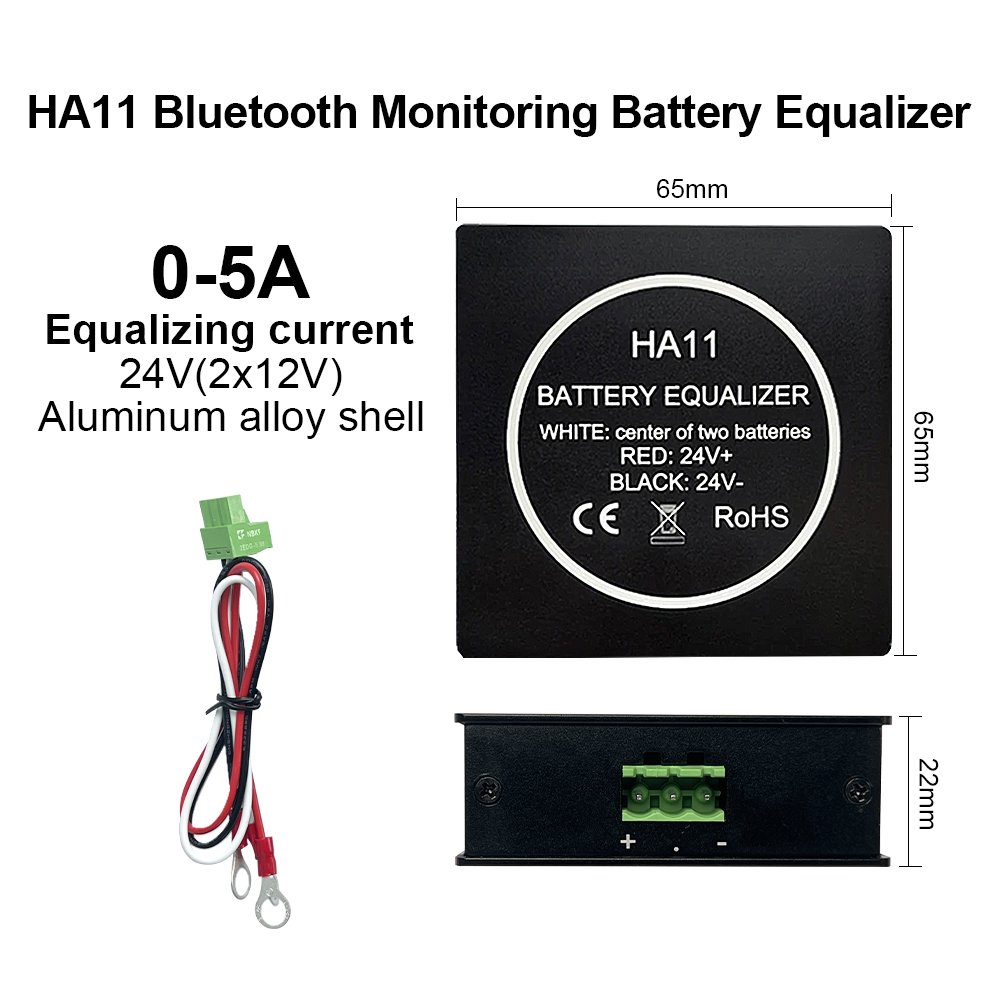48V24V Battery Balancer Charger Controller Digital Battery Equalizer for Lead Acid Battery Bank System Black