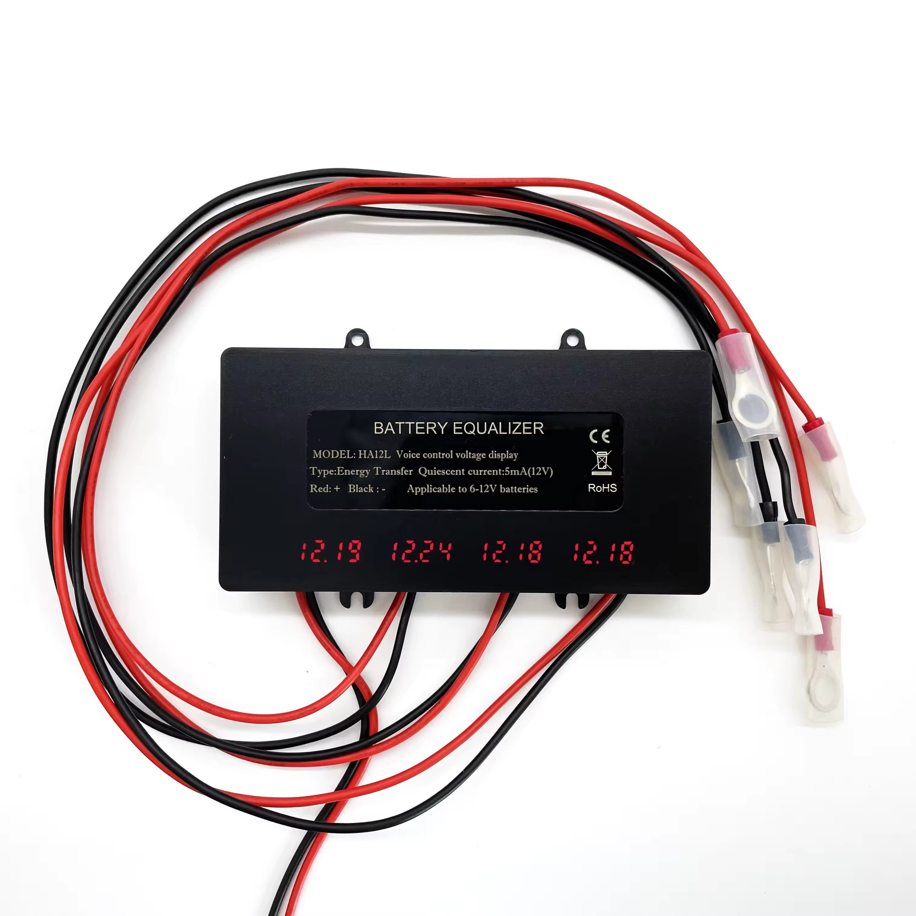 48V24V Battery Balancer Charger Controller Digital Battery Equalizer for Lead Acid Battery Bank System Black