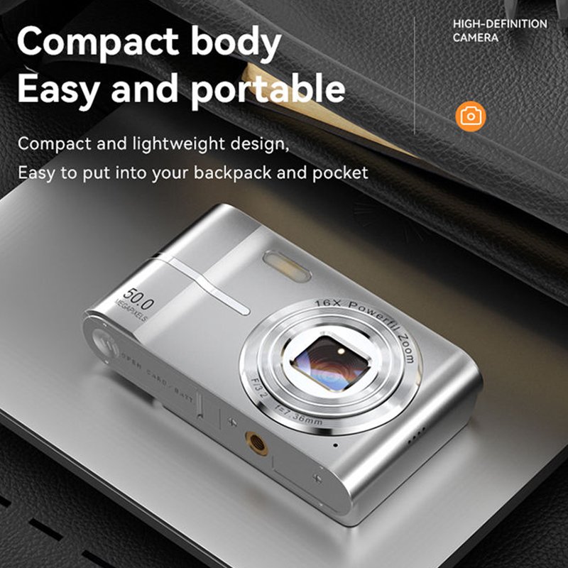 Small Cameras for Photography 2.4inch LCD 16X Zoom 50MP Compact and Small Camera for Kids
