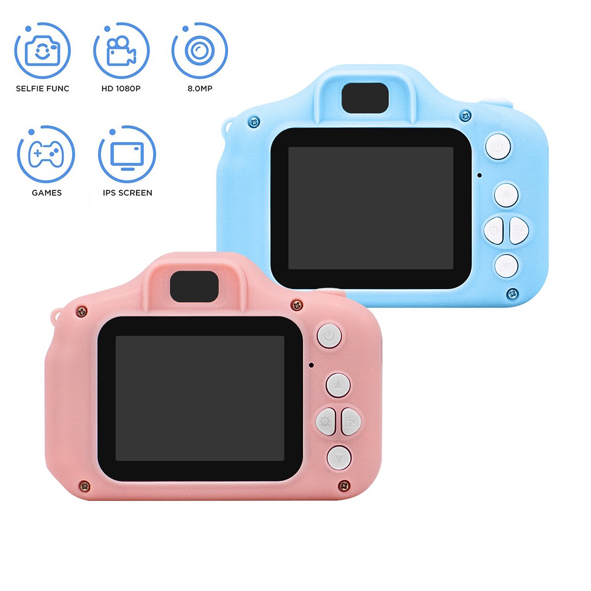 Children's Best Gift Digital Camera Face Recognition Compact Small Camera Focus HD 1080p Video Toddler Camcorder