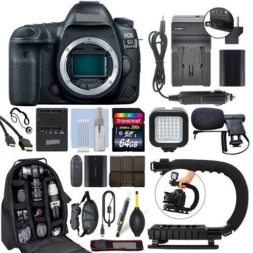 Top Quality 2024 E-EOS 5D Mark IV D-SLR Camera Black With 24-105mm F/4L IS USM Lens