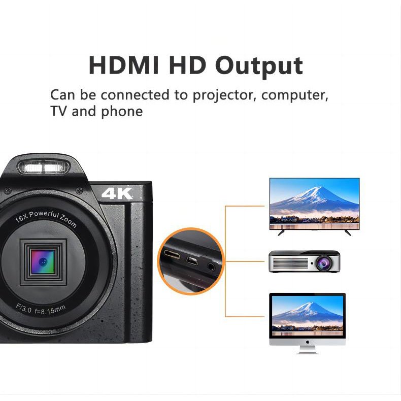 Custom Portable Touch Screen Photography Cameras 16X Zoom Camcorder Professional 4K HD Photo Video Vlogging Recording Camera