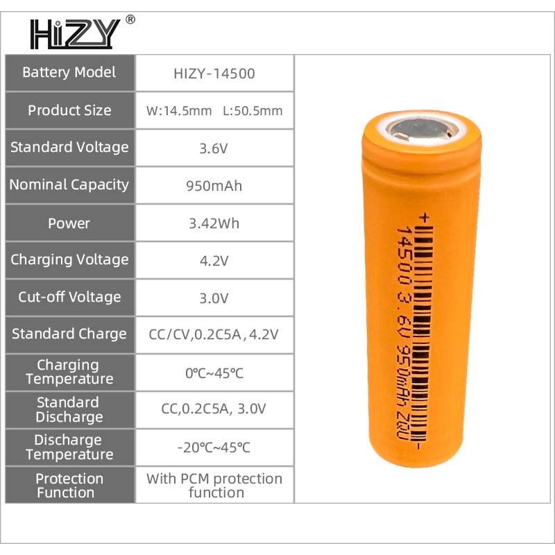 Best Quality 14500 950mah 3.6V Battery For 3C Digital