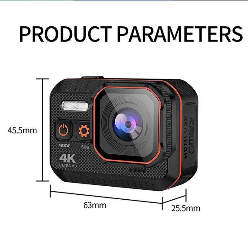 2023 4k Wifi Sport Action Camera Flash Battery Zoom Support Waterproof Camera