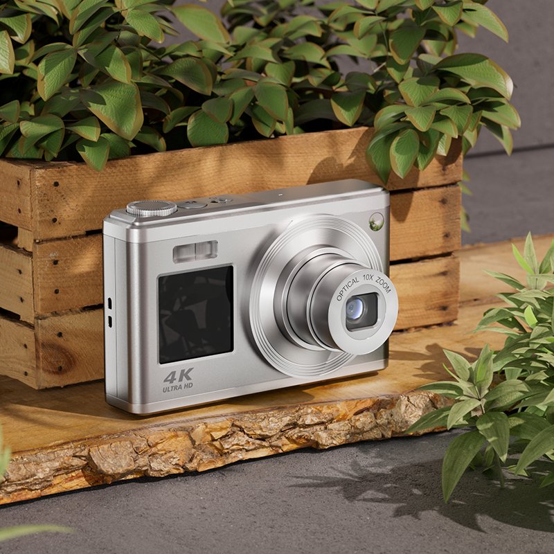 Auto Focus 10X Optical Zoom HD Digital Camera with Telescoping Lens and 2.88+1.54 inch Dual Screen