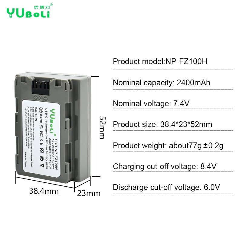 New USB Type-C Charging NP-FZ100 NPFZ100 NP FZ100 Camera Battery For Sony A9 A7RM3 A7M3 A7R3 A7R4 Digital Batteries