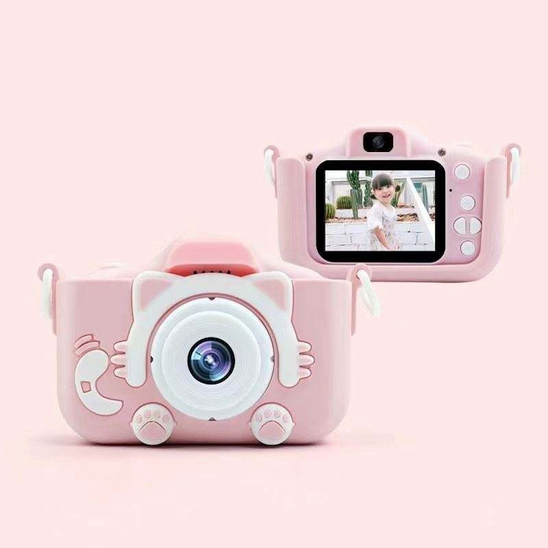 Kids Camera Toys 2 inch Screen HD Cartoon Digital Camera Mini Kitty Camera Cute Toy For Children Birthday Christmas Gifts