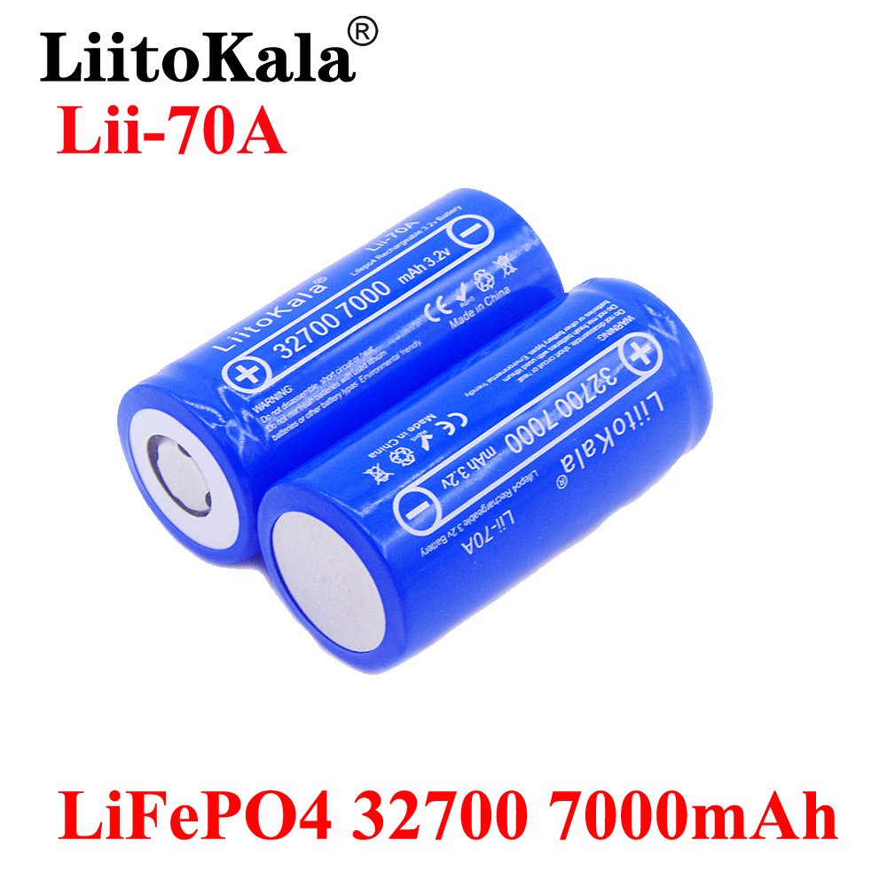 LiitoKala 3.2V 32700 7000mAh 6500mAh LiFePO4 Battery 35A Continuous Discharge Maximum 55A High power battery
