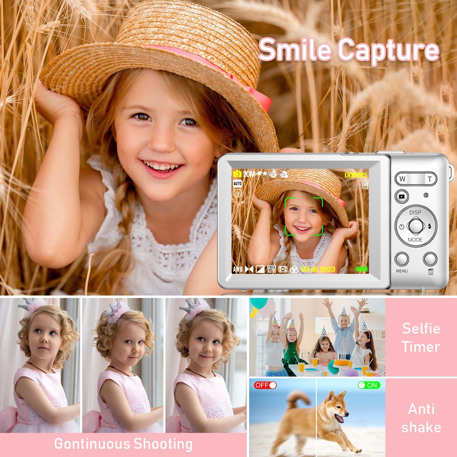 18X Zoom 48MP Auto Focus Compact 4K HD Vlogr Camera with SD Digital CMOS Sensor Cheap Option Photo Video Recording