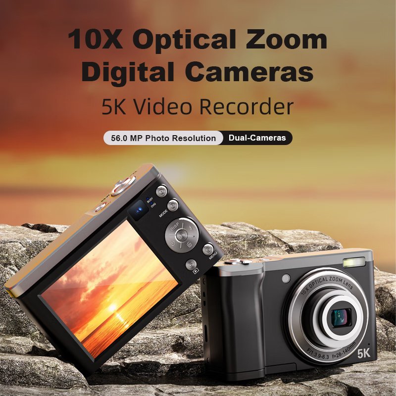 High Resolution Professnional Camcorder 10X Optical Zoom Video Camera Wifi Recorder Vlog Camera 5k Camcorder