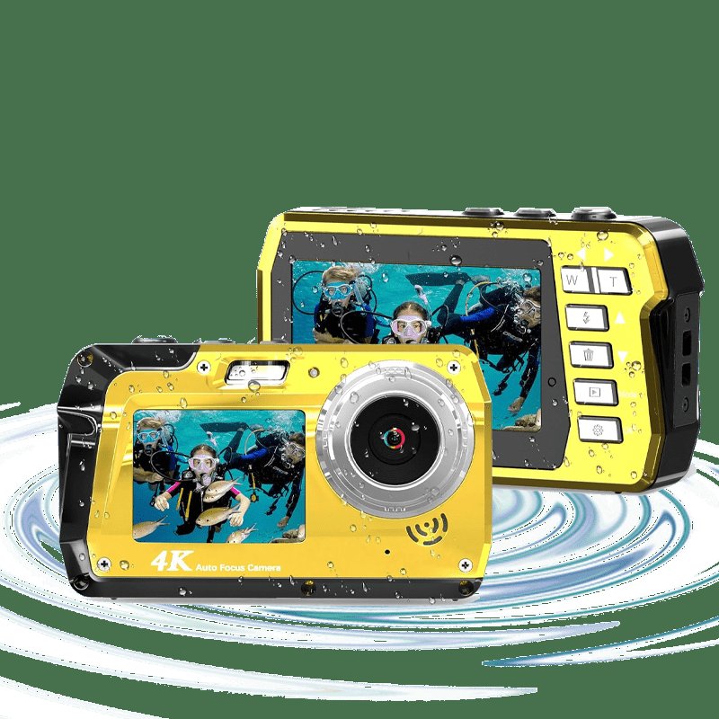 Autofocus 4K 30fps Compact Waterproof Digital Camera 3M Body 3.0\" Dual Screen 8X Zoom 1080p Recording CMOS Underwater Vlog
