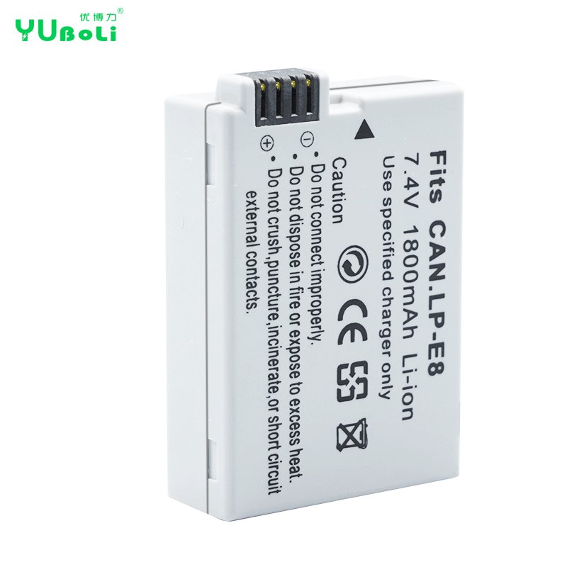 1800mAh Popular Camera Battery LP-E8 For Canon EOS 550D 600D 650D 700D EOS Kiss X4 X5 X6i Rechargeable Lithium-ion Battery