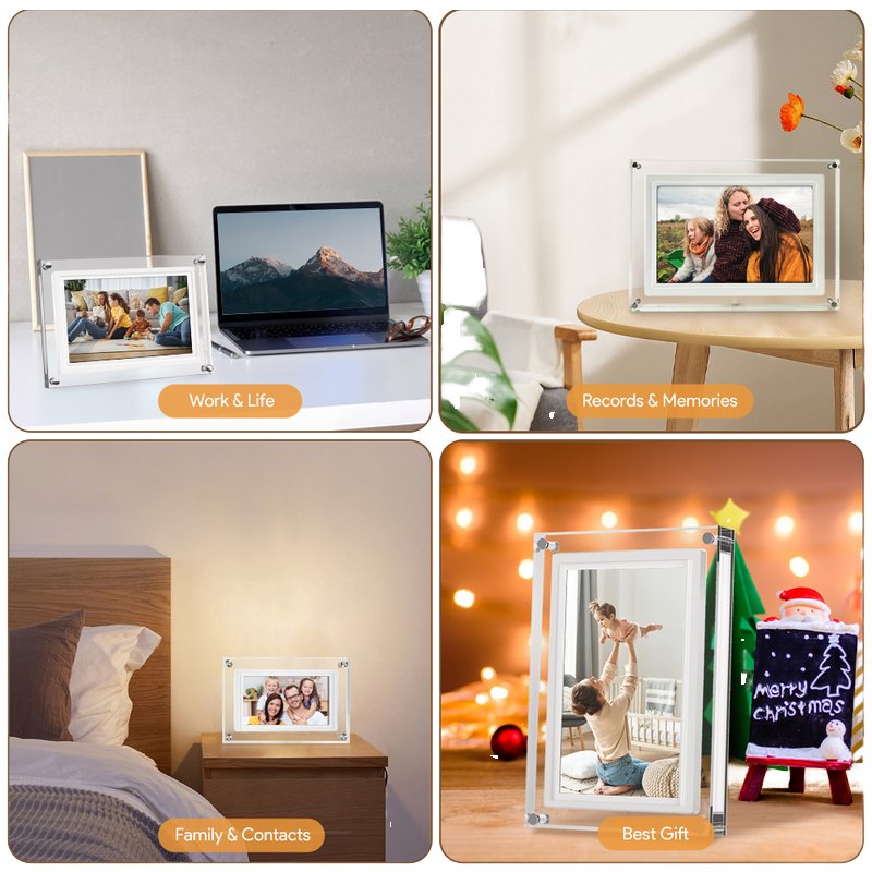 Wholesale Dropshipping 5\" 4GB IPS Screen 1080P Unlimited Creative NFT WiFi Digital Photo Frame Video MP4 Creative Display