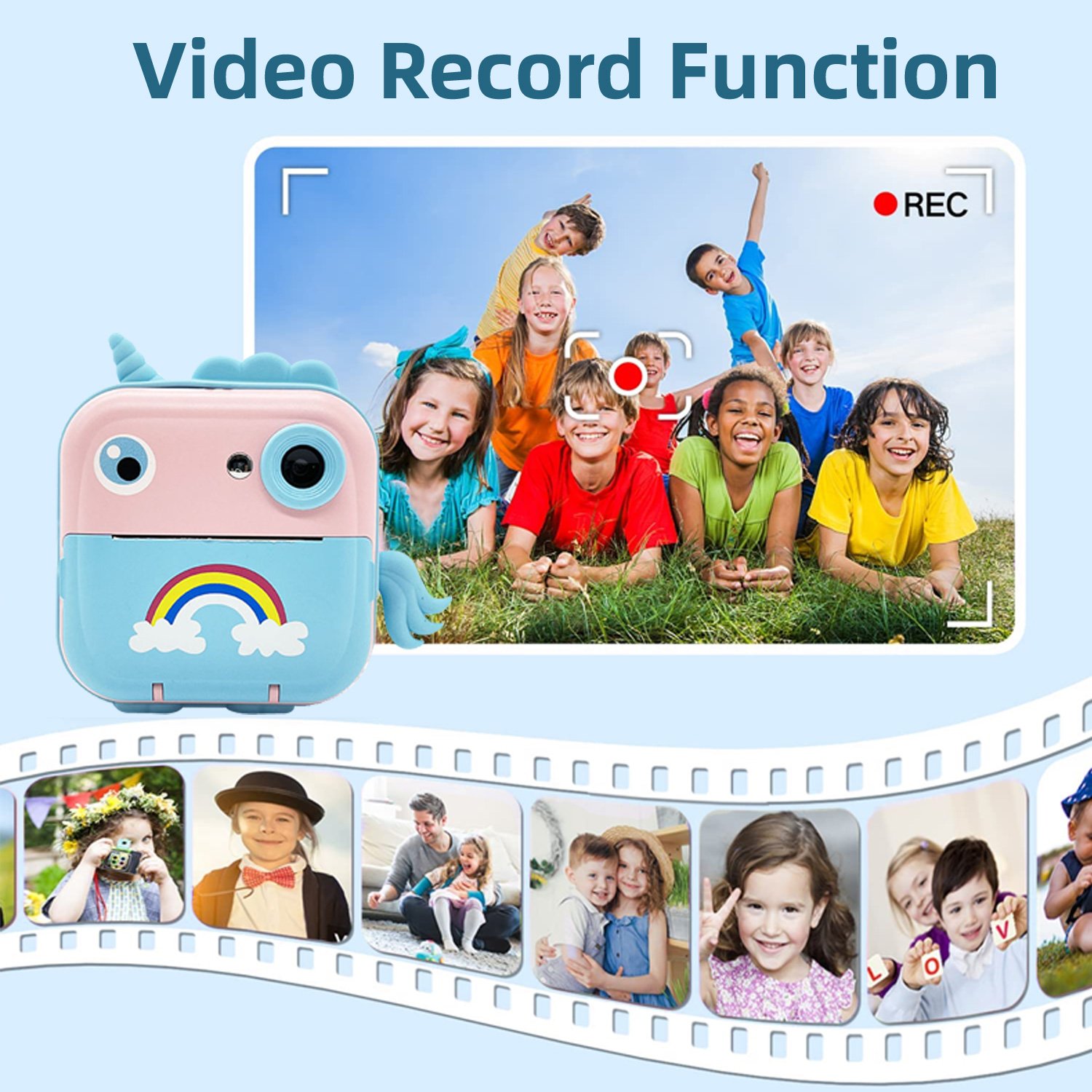 Q5 Instant Kids Camera Printer customized children HD Thermal Photo Selfie Video Digital Camera Inkless Instant Print Camera
