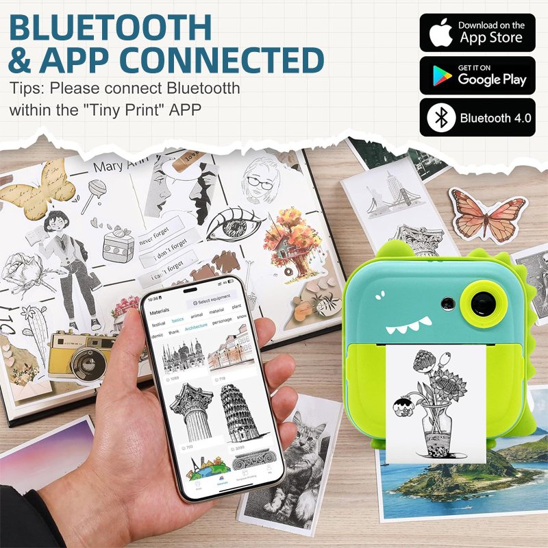 Q5 Instant Kids Camera Printer customized children HD Thermal Photo Selfie Video Digital Camera Inkless Instant Print Camera