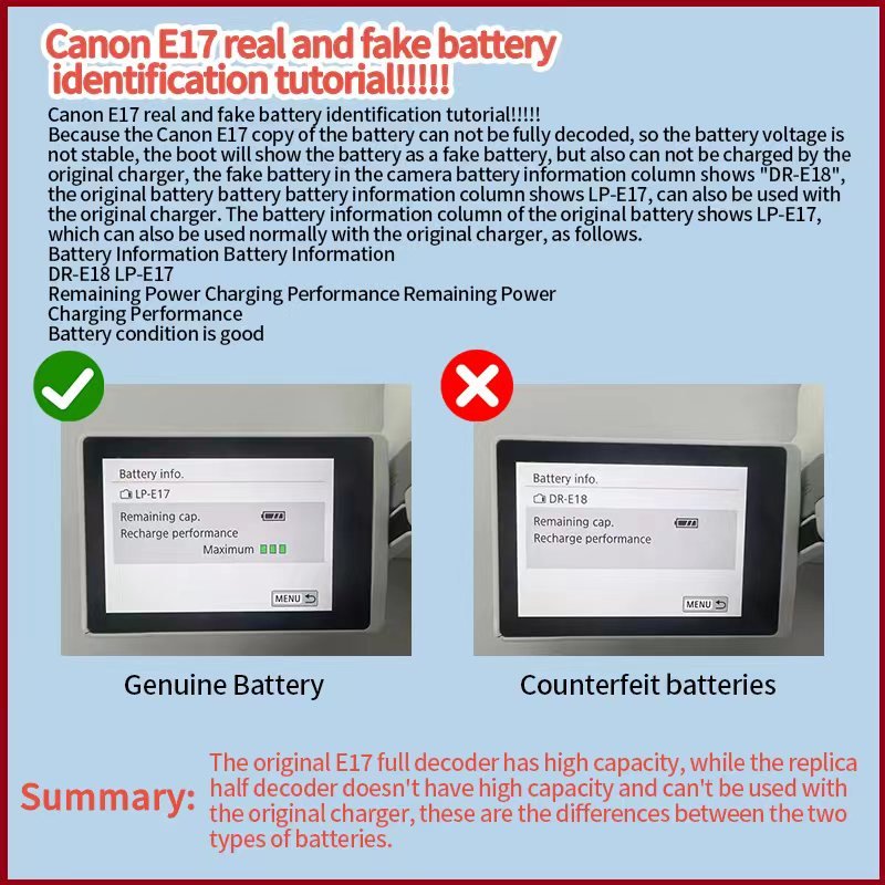 Camera battery LP-E17 lithium battery suitable for SLR camera 750d 760d 800d 77d M3 M5 and other digital cameras