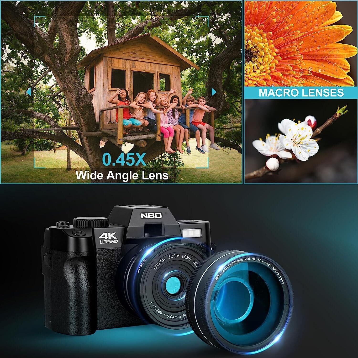 NBD Dslr 4k video 48 mp autofocus photography Beginner Compact Cheap Digital Mirrorless Camera Cameras with webcam