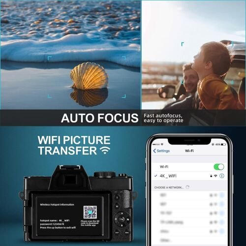 NBD Dslr 4k video 48 mp autofocus photography Beginner Compact Cheap Digital Mirrorless Camera Cameras with webcam