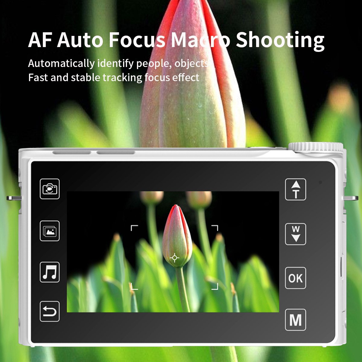 Newest HD 4K Digital Camera 3.0'' IPS Touch Screen with Flash Light and MP3 Function Student Camera for Photography