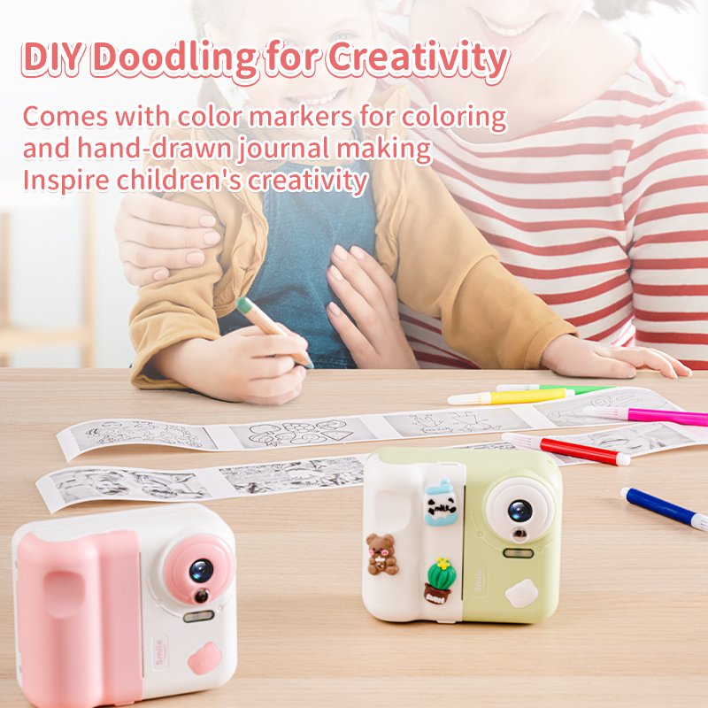 JJRC V19 New Children's Camera Gift Kids printing Camera Digital Mini Cute Game MP3 Toy Instant print cameras