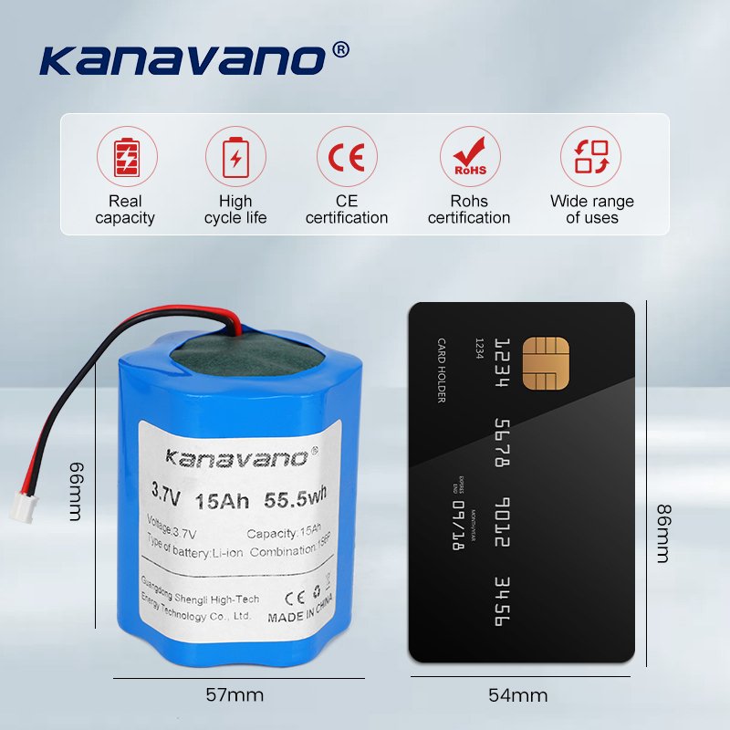 3.7v 18650 15000mah 1s6p battery Customizable 18650 1S6P 3.7V 15ah rechargeable lithium battery pack for LED Light