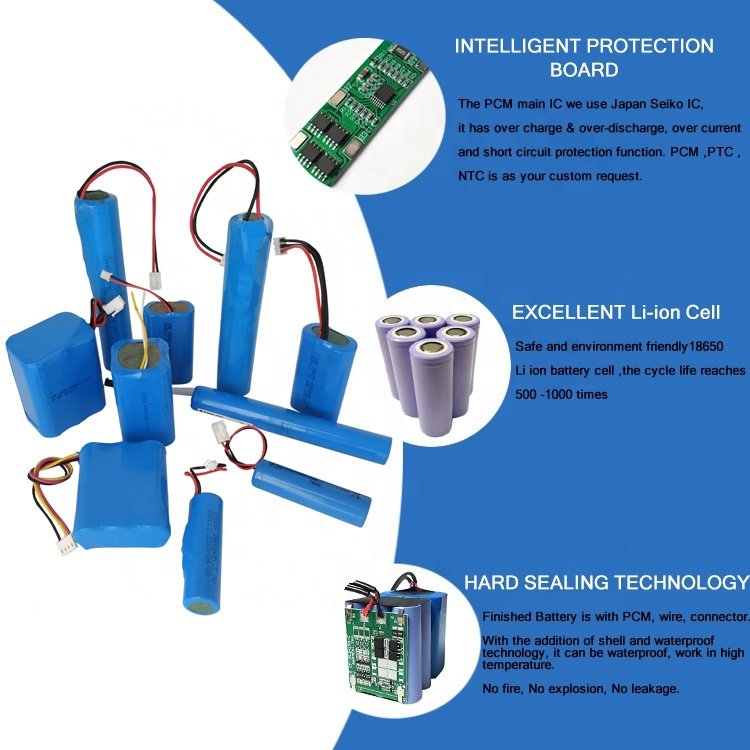 3.7V Rechargeable 18650 1S 2S 3S 4S NCM Lithium Ion Battery Pack 600mAh~3500mAh 12V Voltage For Consumer Electronics