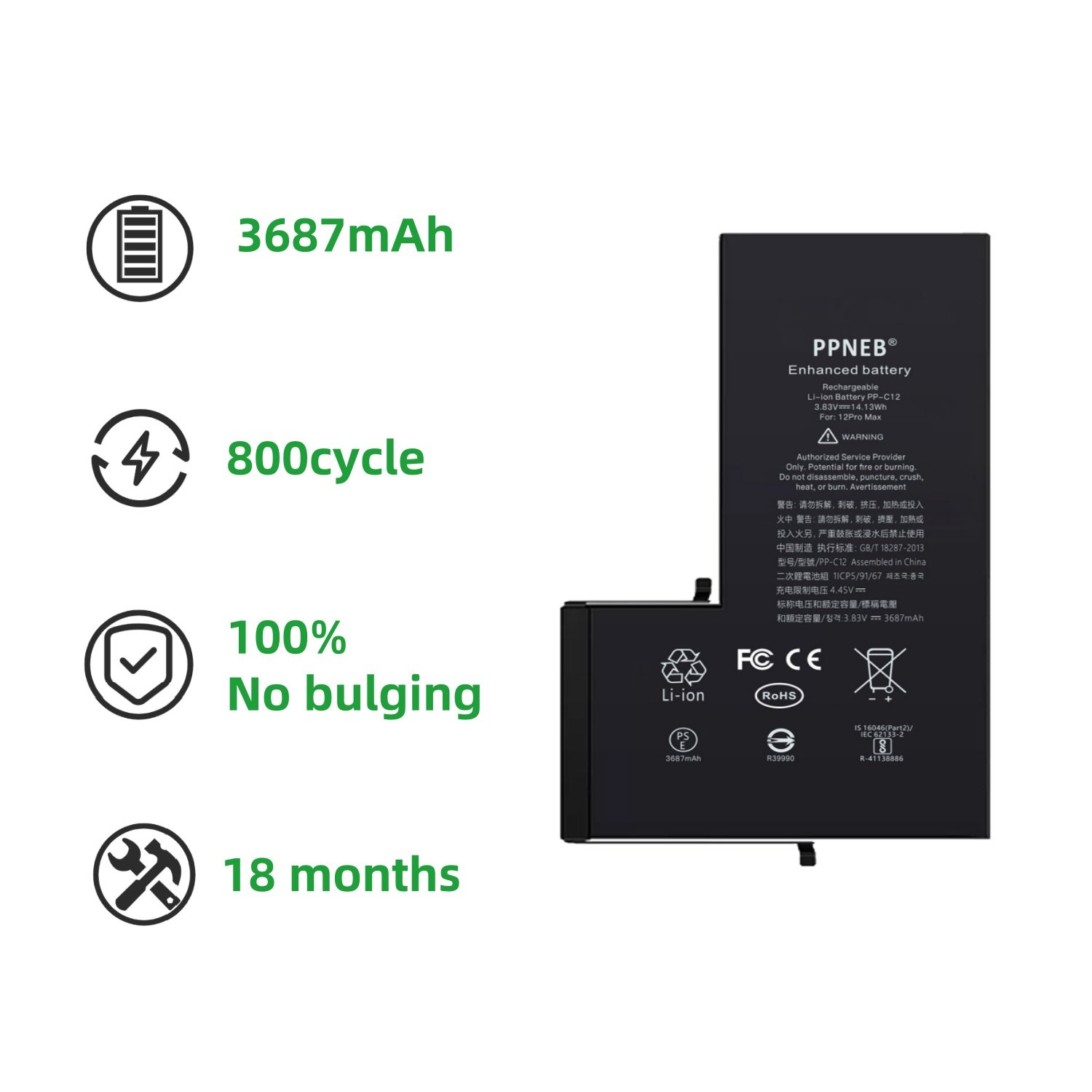 2024 Hot Selling High Quality Mobile Phone Battery for iPhone 12 12mini 12Pro 12Promax Digital Phone Battery