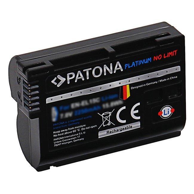 PATONA Platinum EN-EL15C Battery for Camera Z5 Z6 Z7 D500 D800 D850 D7000 D7100 D7200 VFB12802