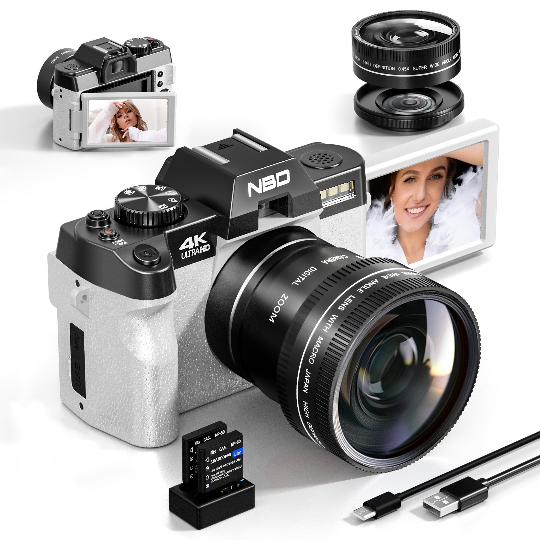 NBD 48 million pixels rotating screen professional camcorder digital camera for photography video