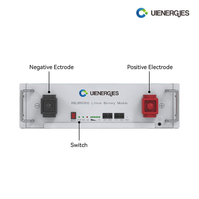 UIENERGIES rechargeable Solar Lithium Battery Rack 51.2V 5kwh Ess Storage System stackable Residential Lithium Battery for solar