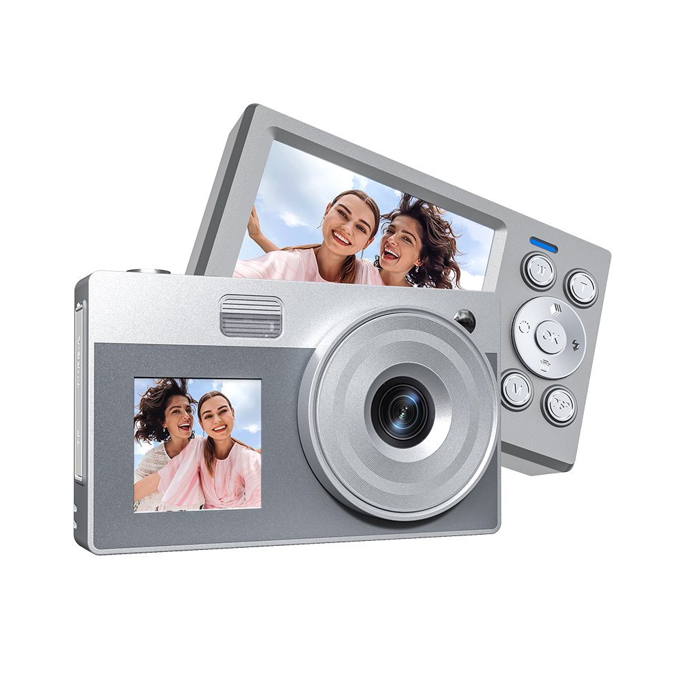 Portable Digital Camera Dual Screen 50MP Beginner Student Retro Camera 16X 1080P CCD
