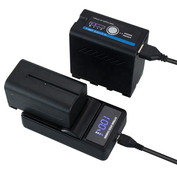 USB Output 7800mAh NP-F970 NP NP-F960 F960 F970 Battery with LED Light Display for Sony F960 F550 F570 F750 F770 MC1500C 190P