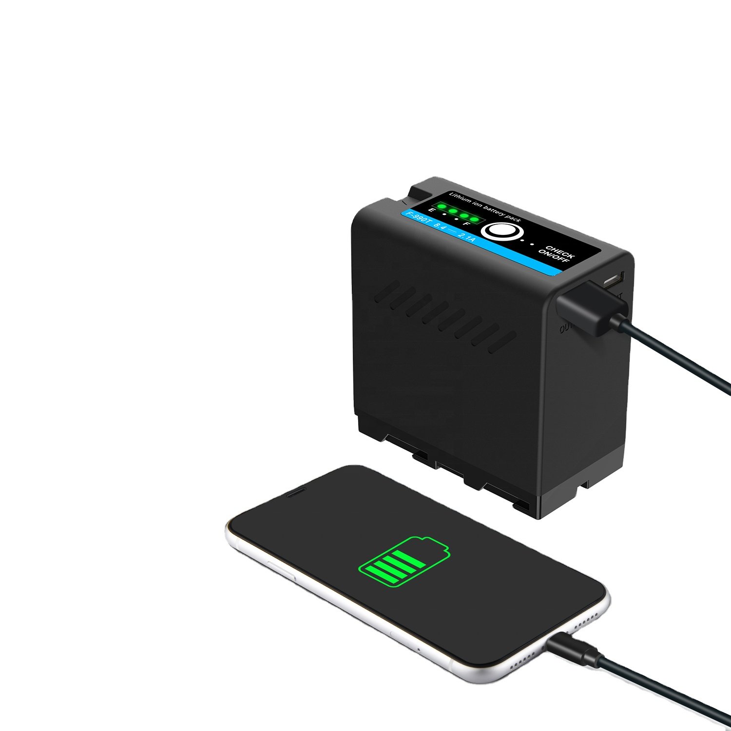 USB Output 7800mAh NP-F970 NP NP-F960 F960 F970 Battery with LED Light Display for Sony F960 F550 F570 F750 F770 MC1500C 190P