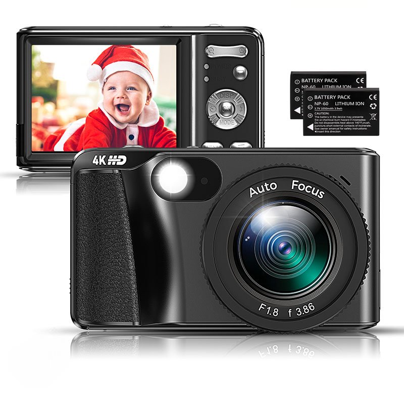 Professional 18X Zoom 48MP Auto Focus Compact 4K HD Vlogr Camera with SD Digital CMOS Sensor Cheap Option Photo Video Recording