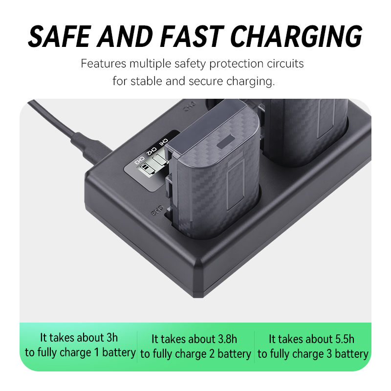 2-Pack LP-E6P/LP-E6NH Rechargeable Digital Battery Charger Set Compatible for Canon EOS R5 Mark II/R52 SLR Camera Dual Electric