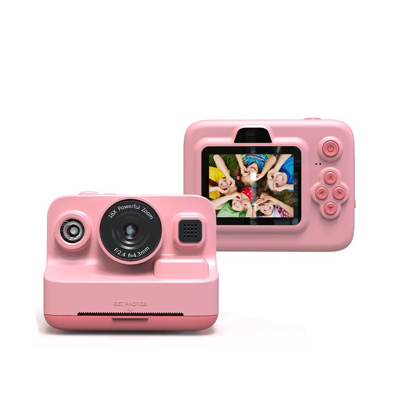 Sprite Group Portable Toy for Girls Boys Pink16X ZOOM Optional dual len DIY Digital Camera for Kids with Print Paper Kids Camera