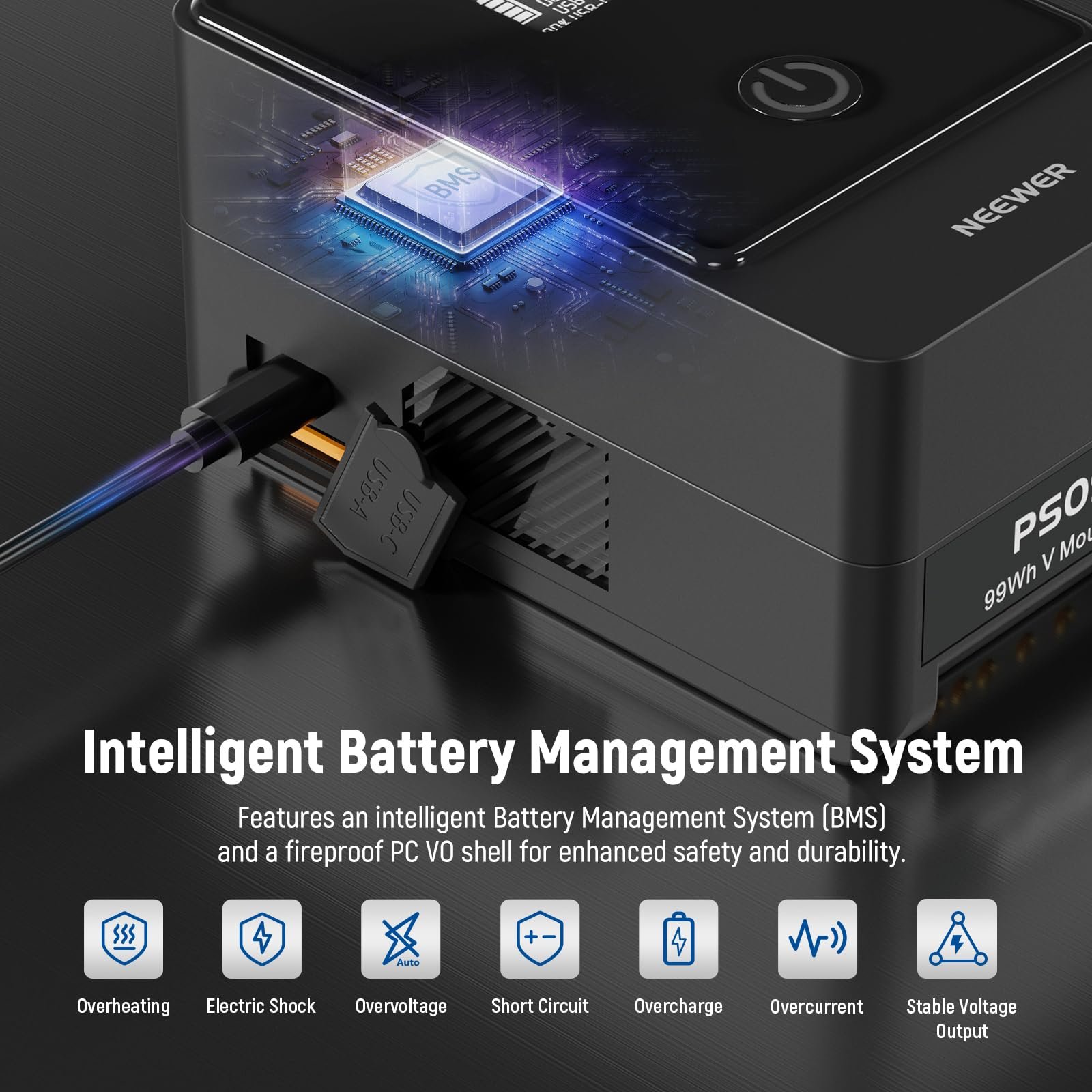 Photography Studio V Mount Battery NEEWER 6800mAh 99Wh 14.5V Mini V Mount Battery for Digital Camera Laptops Phones