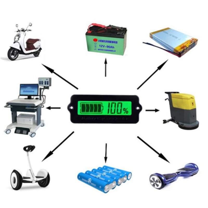 Universal LCD Battery Capacity Indicator Lead Acid lithium li ion lipo lifepo4 battery Meter Battery Power Level Detector Tester