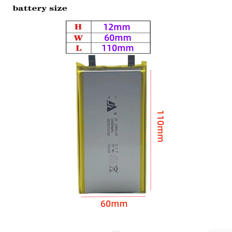 3.7V10000mAh 1260110 Rechargeable Li Ion custom soft case battery pack 3.7v lithium polymer battery lithium ion li-polymer