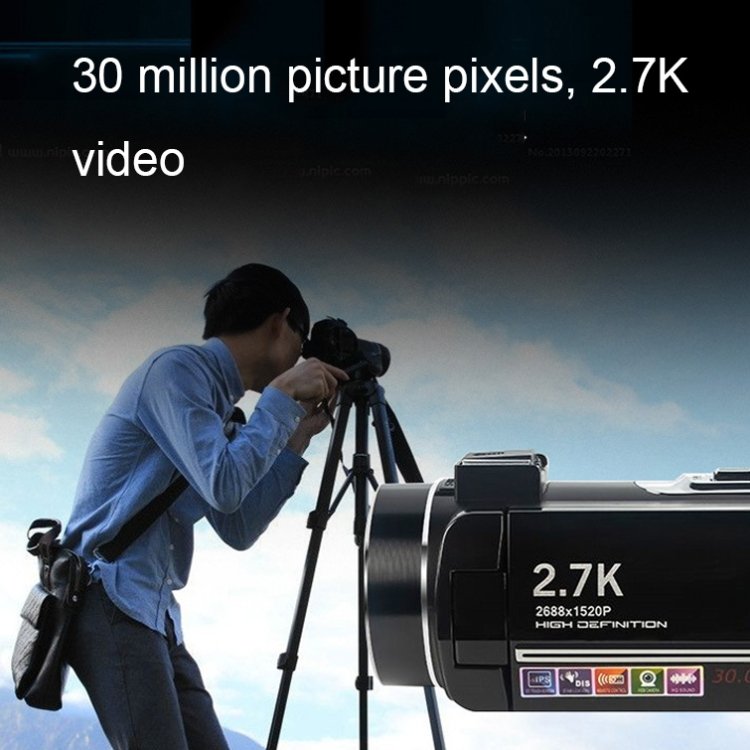 Professional DV-06 Auto Focus 2.7K HD Camcorder With Remote Control 48 Million HD Reversible LED Light Digital Video Camera