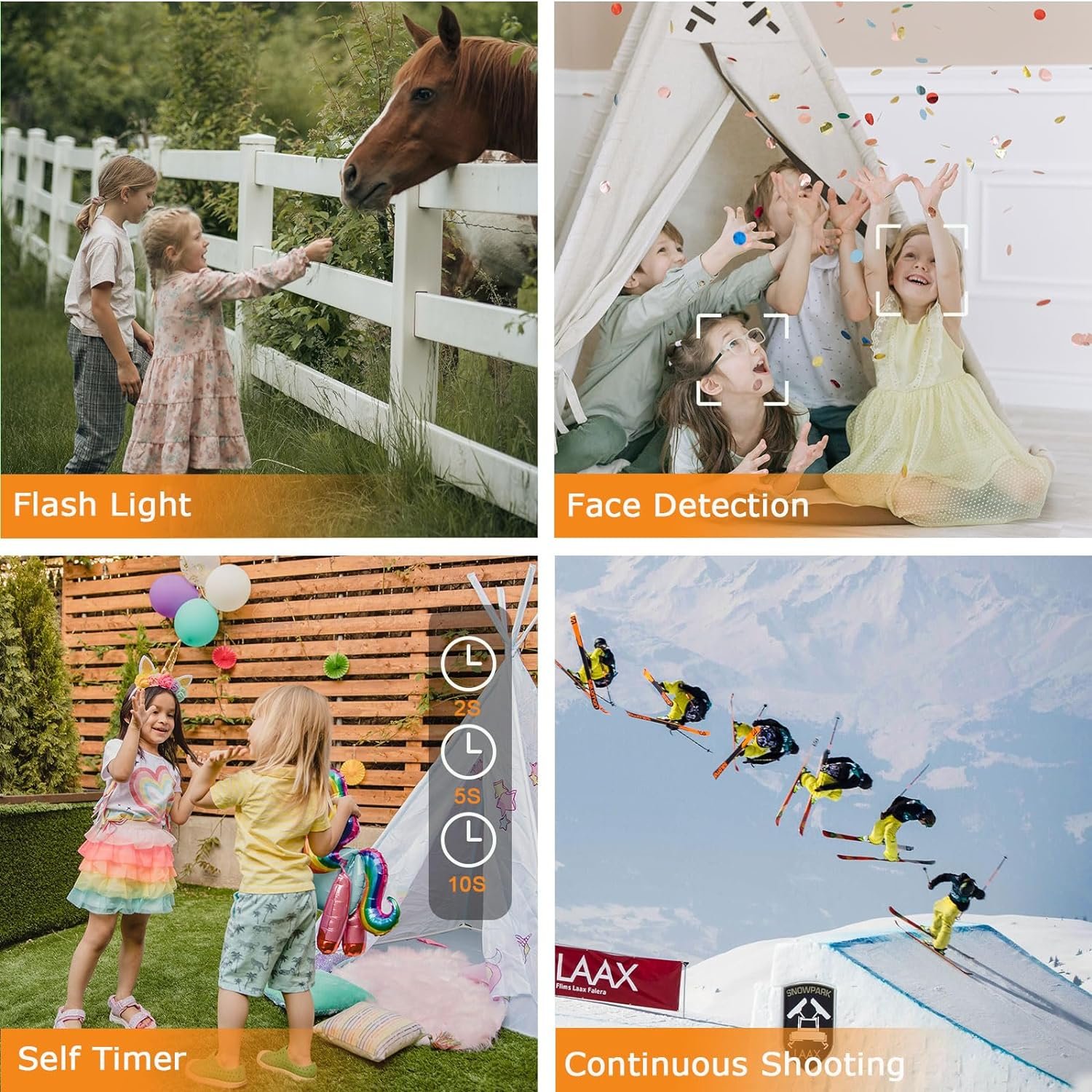 Digital Camera 4K Kids Camera with 32GB SD Card Autofocus 50MP Compact Video Cam 16X Digital Zoom Vlogging Camera for Students