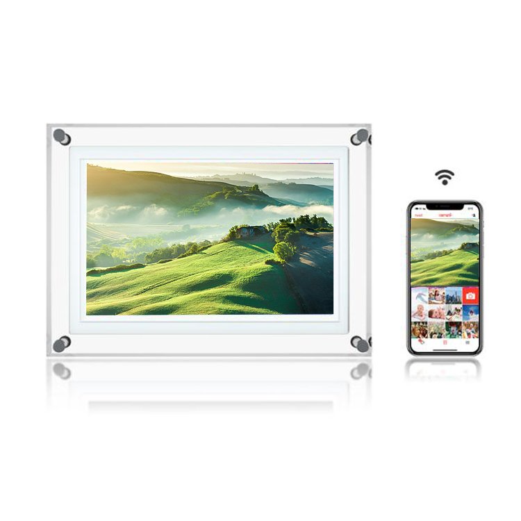 10" Wifi Digital Picture Frame Without Battery USB Acrylic Photo Frame LCD Advertising Player