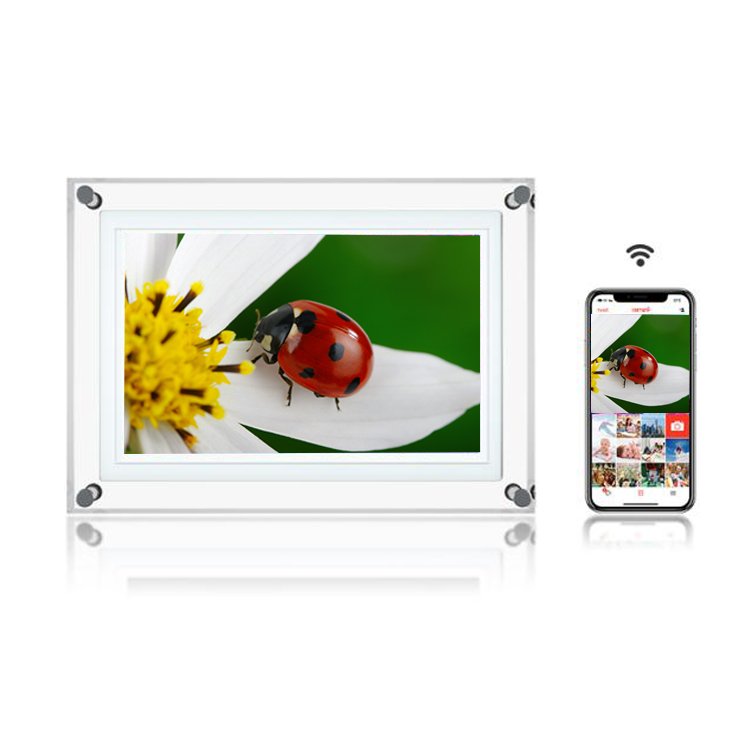 10" Wifi Digital Picture Frame Without Battery USB Acrylic Photo Frame LCD Advertising Player