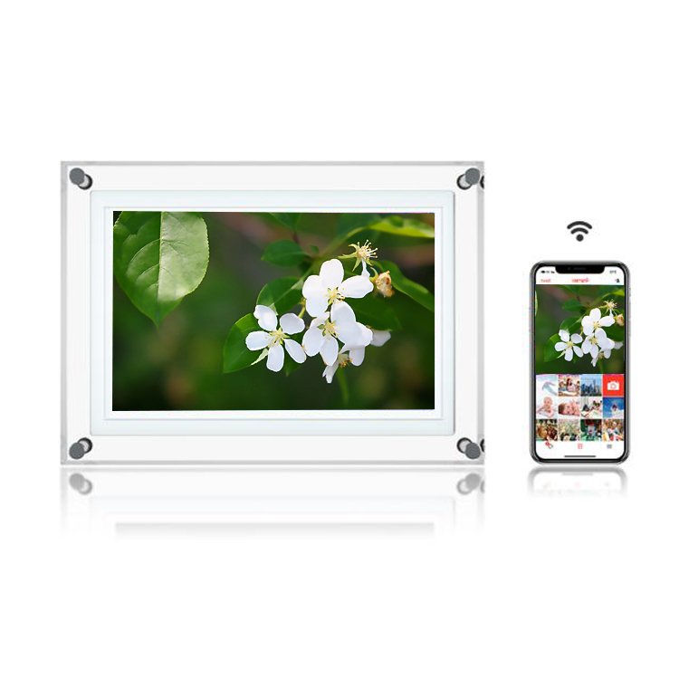 10" Wifi Digital Picture Frame Without Battery USB Acrylic Photo Frame LCD Advertising Player