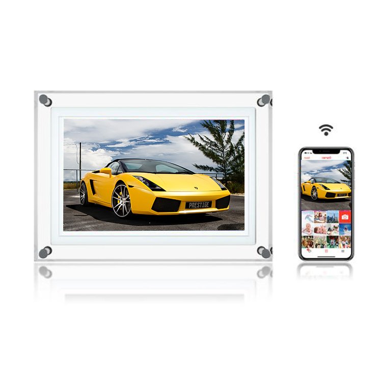 10" Wifi Digital Picture Frame Without Battery USB Acrylic Photo Frame LCD Advertising Player