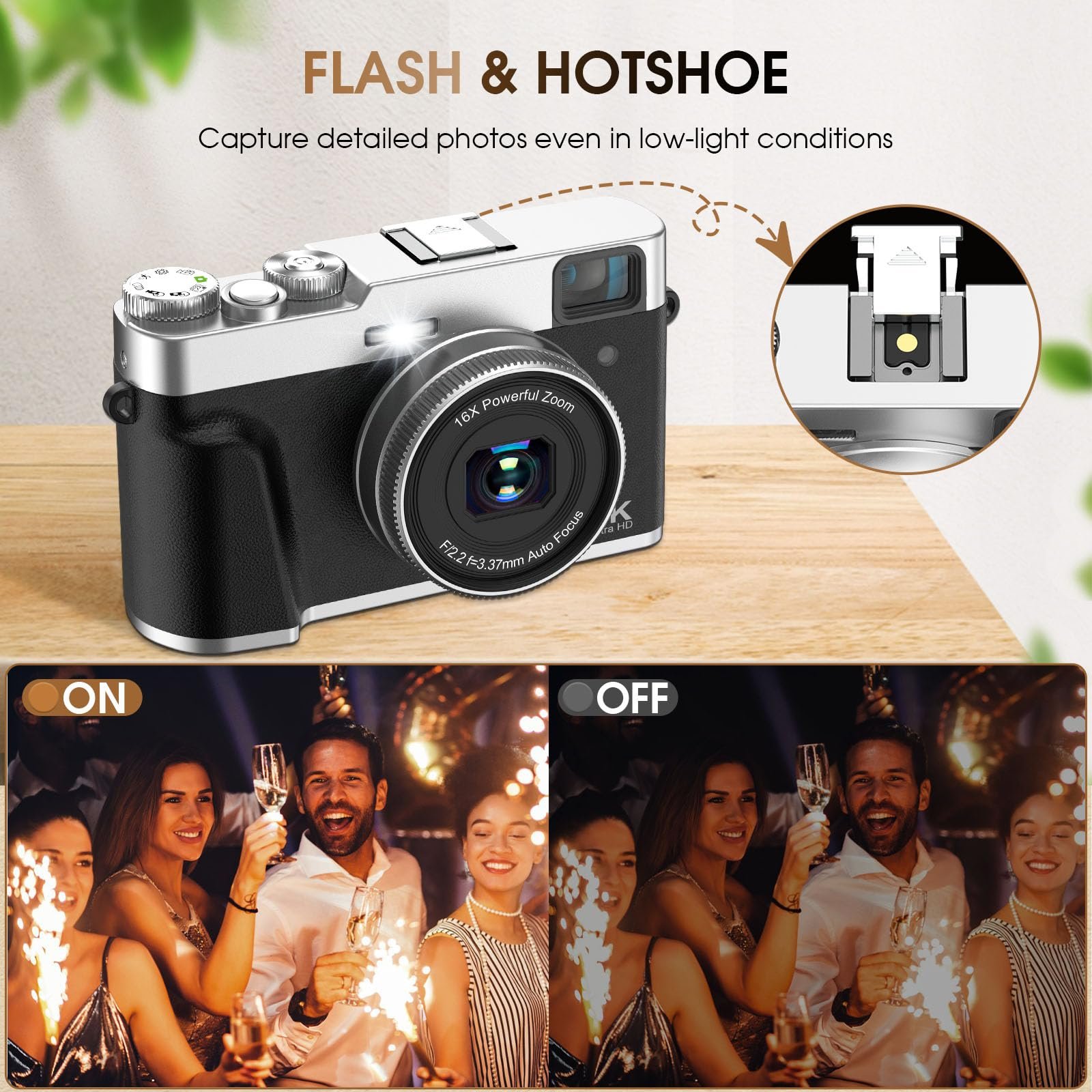 Factiory wholesale Optical Viewfinder 2.8-Inch 48MP vlog compact camera children mini vintage video 4k retro digital camera