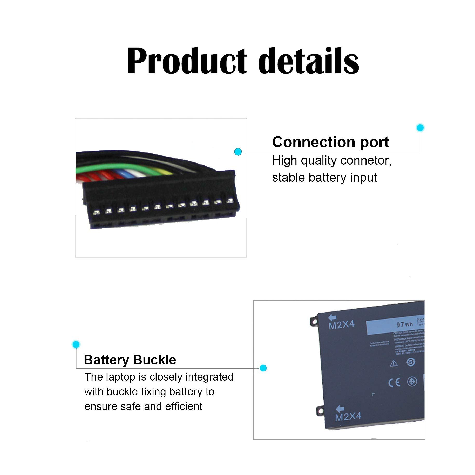 Hot Sale 6GTPY Laptop Battery 11.4V 97WH Lithium ion battery for Dell XPS 15 9560 9570 9550 7590 Precision