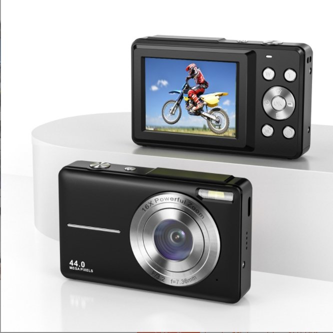 Digital Camera FHD 1080P 44MP Compact Vlogging Camera Point Shoot 16X Digital Zoom Portable Mini Kids Camera