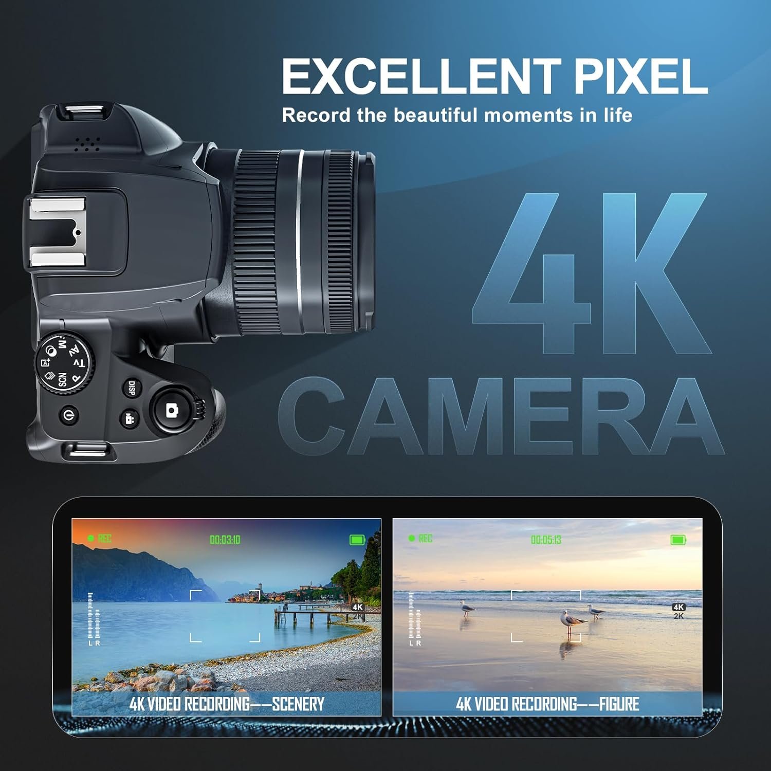 OEM ODM 10x Optical Zoom 4x Digital Zoom Recording Photo WiFi Function Professional UHD Video Camera