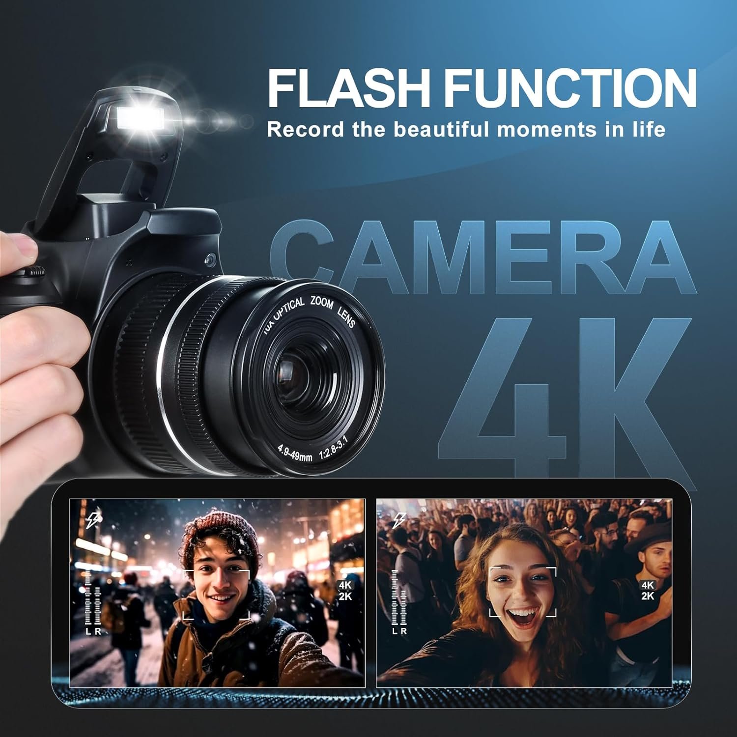 OEM ODM 10x Optical Zoom 4x Digital Zoom Recording Photo WiFi Function Professional UHD Video Camera